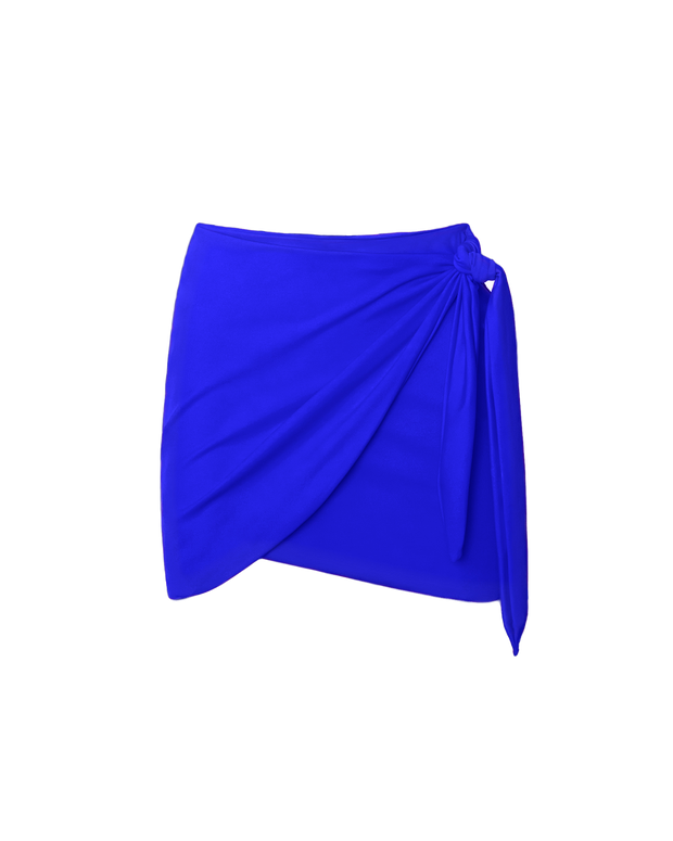 Outline image showing Mini Wrap Skirty Built-in Shapewear Swim Cover-Up - Sapphire