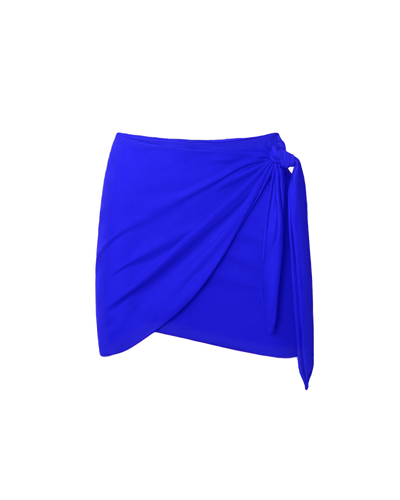 Outline image showing Mini Wrap Skirty Built-in Shapewear Swim Cover-Up - Sapphire