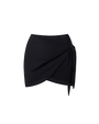 Outline image showing Mini Wrap Skirty Built-in Versatile Shapewear Cover-Up - Black