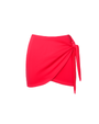 Outline image showing Mini Wrap Skirty Built-in Shapewear Swim Cover-Up - Hot Coral