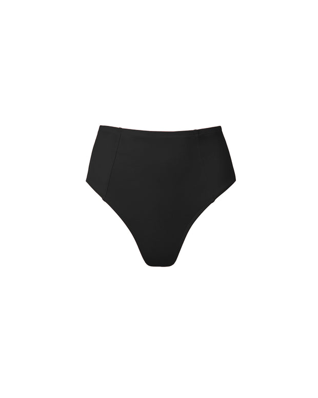 Outline image of High Waisted Kini Bottom Shapewear Two Piece - Black