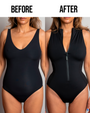 Before/After Sleeveless Surfy One Piece Shapewear Swimsuit - Black