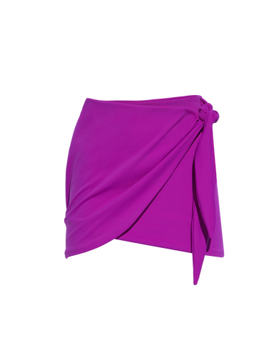 Outline image showing Mini Wrap Skirty Built-in Shapewear Swim Cover-Up - Orchid