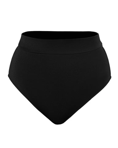 Model wearing Adjustable Kini Bottom - Black paired with Bombshell Bikini Top - Black front view