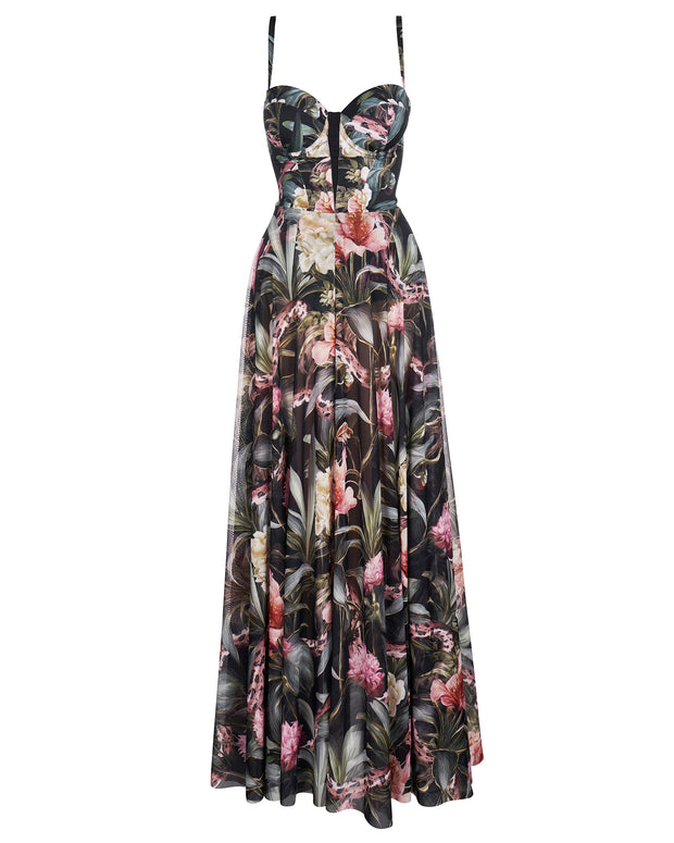 Outline image of Bombshell Maxi Dress - Midnight Peony