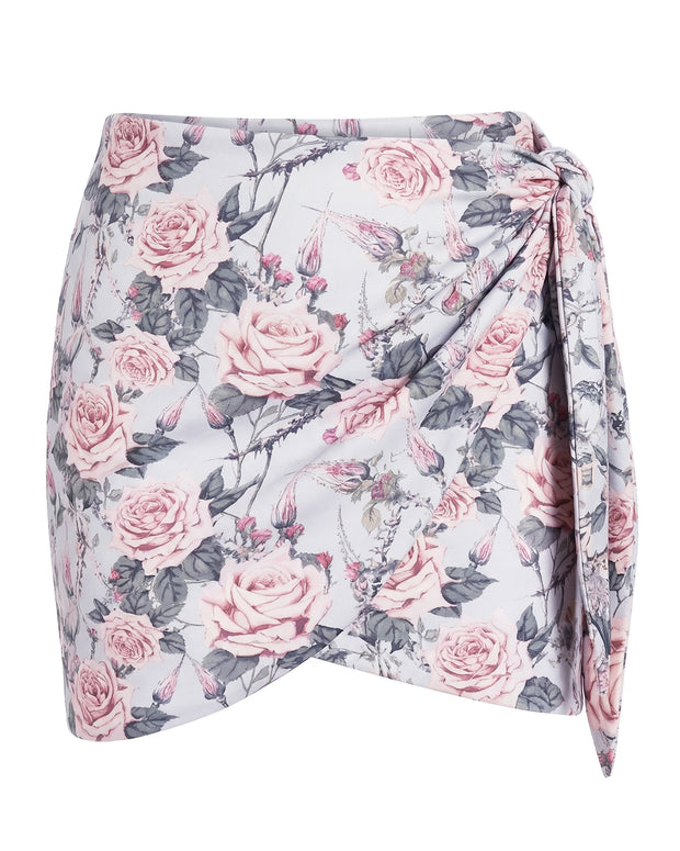 Outline of Mini Wrap Skirty - Blue Thorny Rose