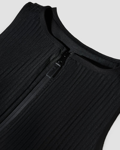 Close up of fabric on Brazilian Crewy - Contour Rib Black/Tawny