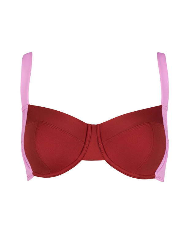 Outline image of Lifty Shapewear Wide Strap Underwire Bikini Top - Copper/Lilac