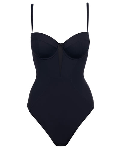 Outline image showing Bombshell Sculpting Bra-Sized Shapewear Swimsuit - Black