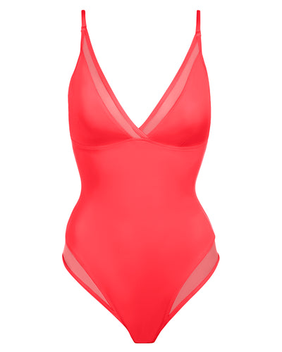 Outline image showing Meshy in hot coral