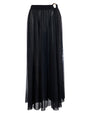 Outline image showing Ringy Sheer Slit Skirty - Black Cover Up Midi Skirt
