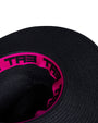 Outline image of Shady Wide Brim Straw Full Sun Protection Hat - Black showing TA3 logo elastic brim liner