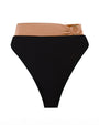 Outline of Brazilian Ring Kini Bottom - Black/Tawny