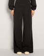 Close up image of Cloudlined Wide Leg Pant - Soft Black front view