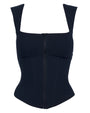 Outline image showing Corsety Square Neck Sleeveless Sculpting Shapewear Top - Black
