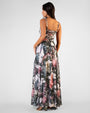 Full body back view of Bombshell Maxi Dress - Daylight Peony on model