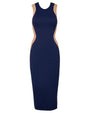 Outline image showing Illusion Column Midi Shapewear Dress - Contour Midnight/Sand