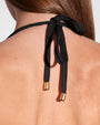 Triangle Shapewear Bikini Top - Black/Tawny details back view