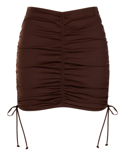 Outline image showing Mini Triangle Skirty Waterproof Shapewear Cover-Up - Espresso