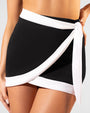Close up front view shot of Mini Wrap Skirty - Frame Black/White
