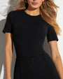 Sculpty Short Sleeve Shapewear Tee - Black front view close up