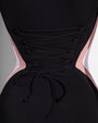 Sleeveless Surfy Shapewear Swimsuit - Contour Black/Rose/White back view close up