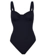 Outline image showing Sweetie Sweetheart Neckline Shapewear Swimsuit - Black
