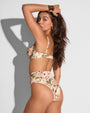 Back view of model in Bombshell Bikini Top - Thorny Rose 