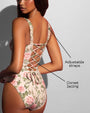 Detail graphic of Lifty - Contour Thorny Rose/Oat highlighting back corset lacing