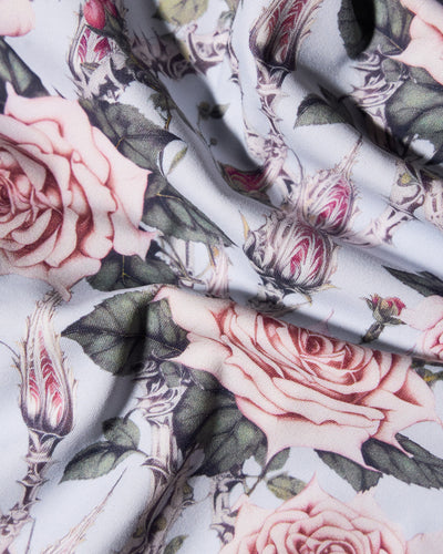 Fabric swatch of Brazilian Bombshell - Blue Thorny Rose