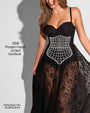 Graphic of Bombshell Maxi Dress - Lace Black highlighting powermesh lined bodice