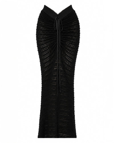 Mermaid Adjustable Maxi Skirty - Crochet Black