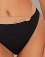 Brazilian Ring Kini Bottom - Black/Tawny