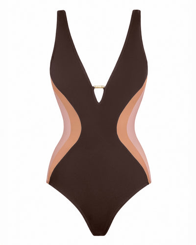 Outline image of Plungey Triangle - Contour Espresso/Tawny/Rose