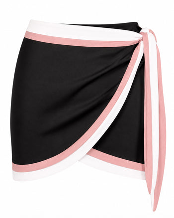 Outline of Mini Wrap Skirty - Black/Rose/White 